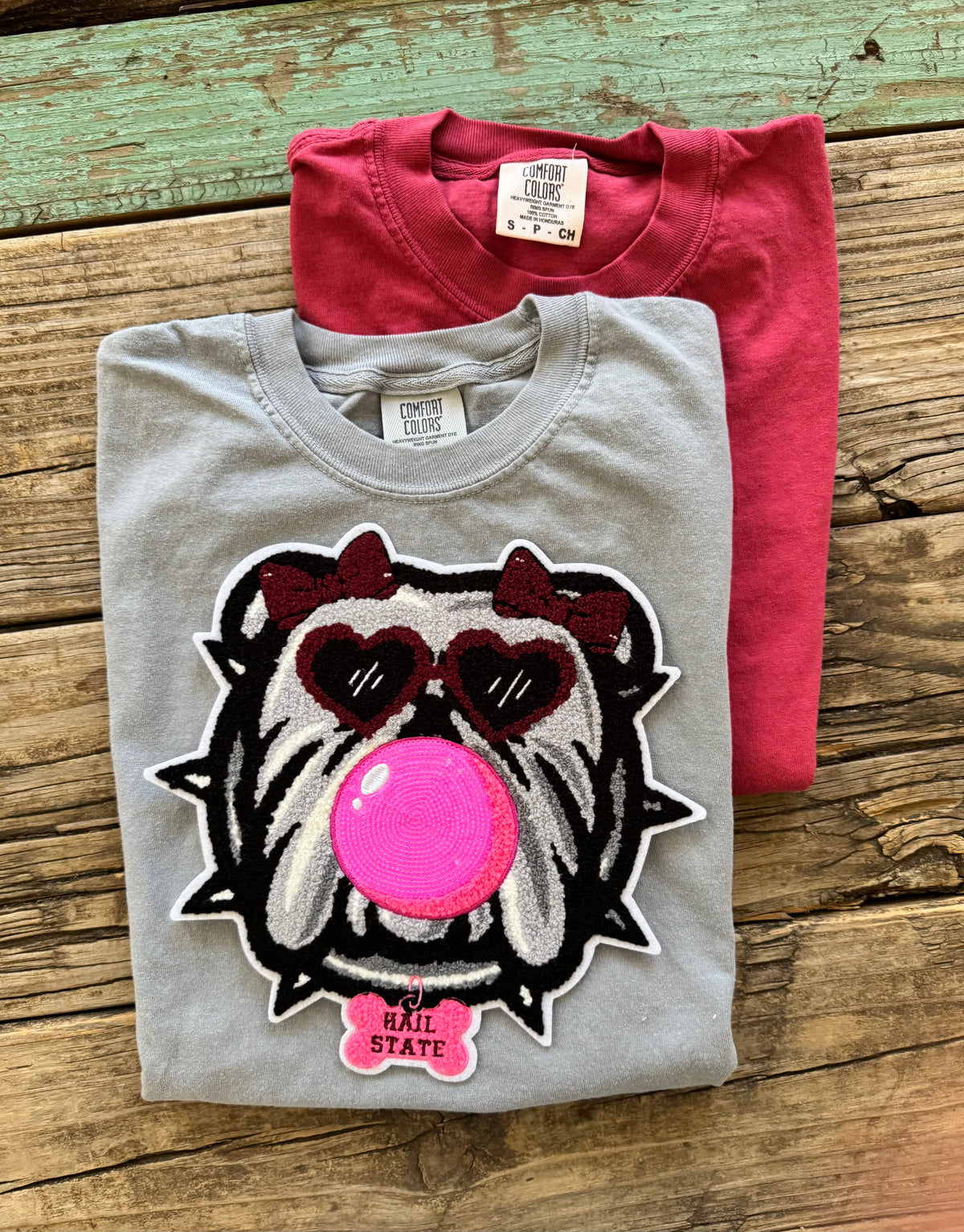Bulldog Patch blowing bubble