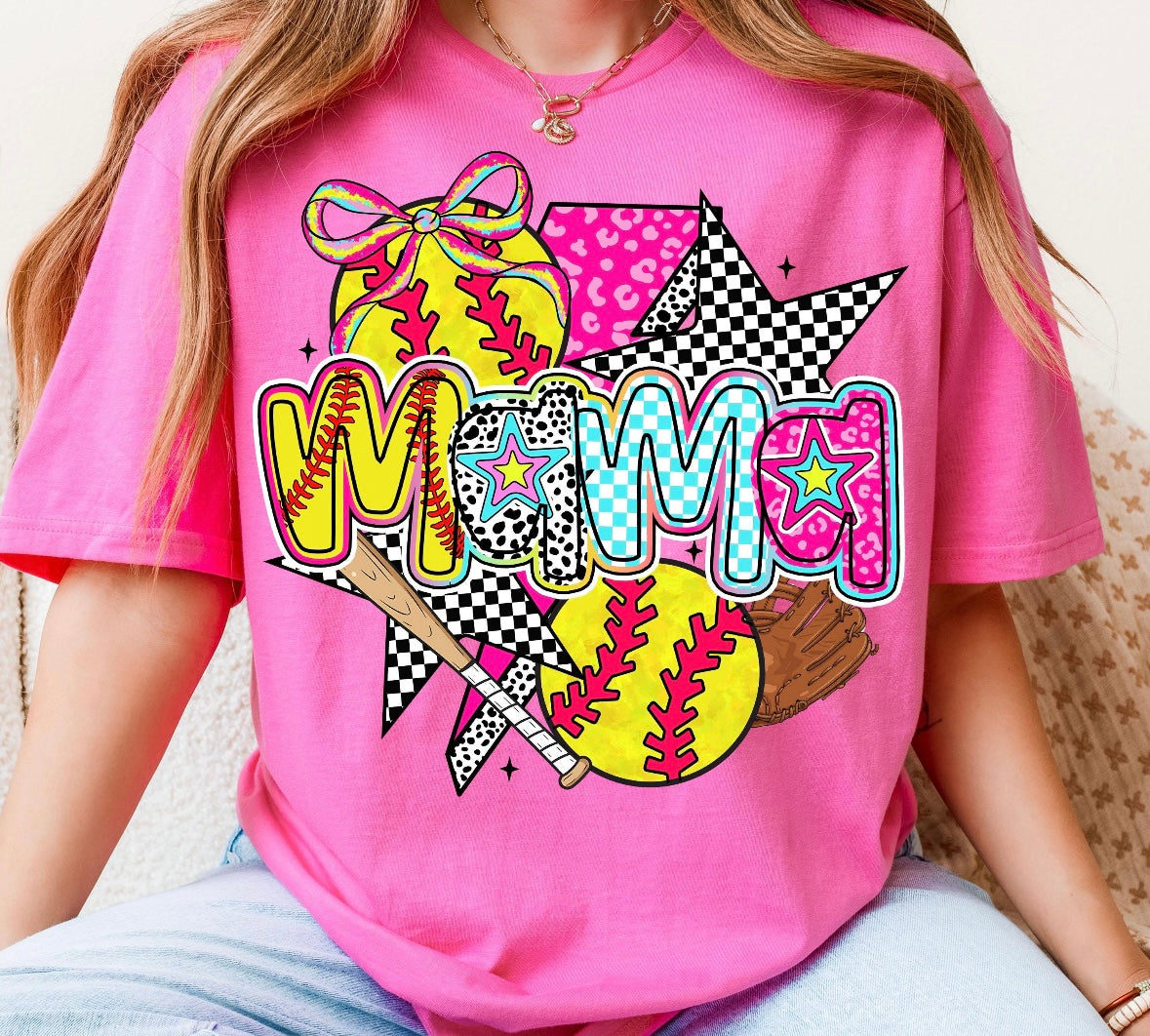Softball Mama bright colors